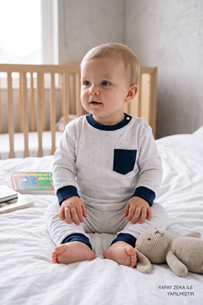 VAUVA Kız Erkek Pijama Baskılı Cep Detaylı Uzun Kollu Pijama Takımı