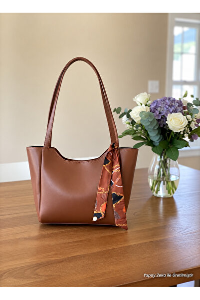 Judour Bags Kadın Fularlı Fermuarlı Ve Çıtçıt Kapamalı Shopper El Ve Omuz Çan...