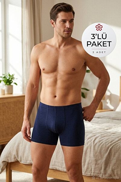 YILDIZ Bamboo Men's Boxer Navy Blue 3-Pack