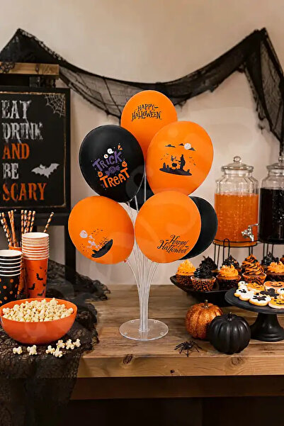 BeySüS Halloween Pastel Balloon Set with Stand 7 Pieces