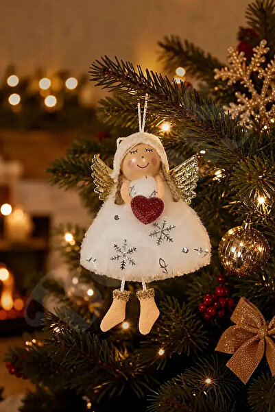 BeySüS Christmas Snow Angel with Red Heart Pattern 13 cm