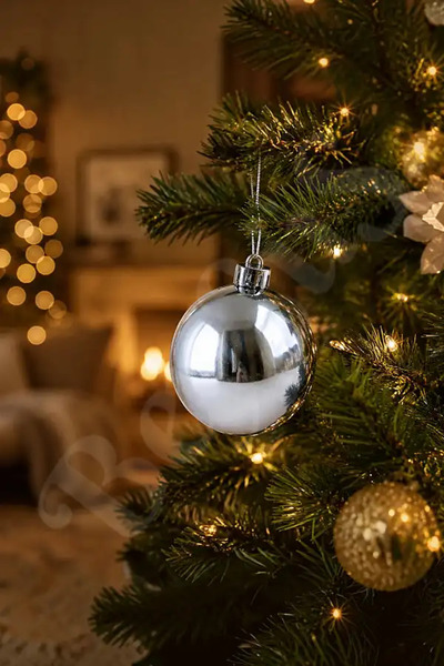 BeySüS Christmas Tree Ornament Shiny Silver Cici Ball 20 cm