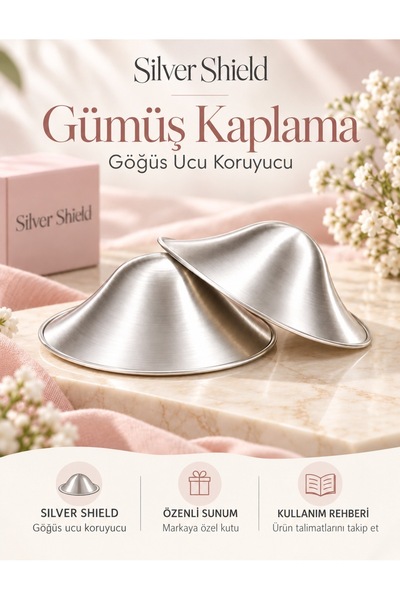 Gümüş Kaplama Göğüs Ucu Koruyucu Kapak