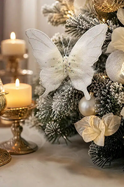 BeySüS Christmas Tree Ornament White Butterfly 20 cm