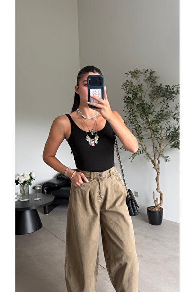 Bade Butik Olive Vintage Denim Pantolon