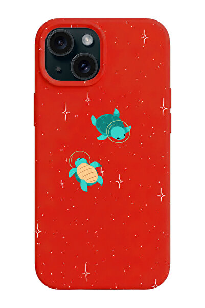 shoptocase Iphone 13 Lansman Uzaydaki Kaplumbağalar Desenli Telefon Kılıfı
