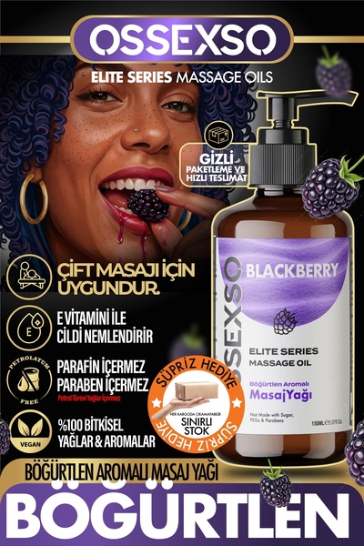 Yenilebilir Doğal Böğürtlenli Aromaterapi Masaj Yağı 150ml Gizli Paket
