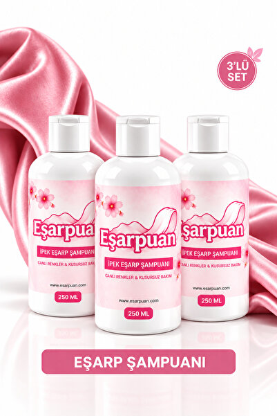 EŞARPUAN 3'lü Dev Ipek Şal Eşarp Şampuanı Anında Leke Çıkarıcı Solüsyon Set (...