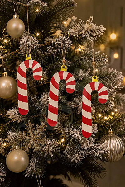BeySüS Christmas Tree Ornament Wooden Candy 20 cm 3 Pieces
