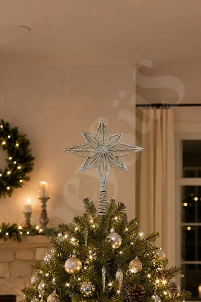 BeySüS Christmas Tree Ornament Silver Pole Star
