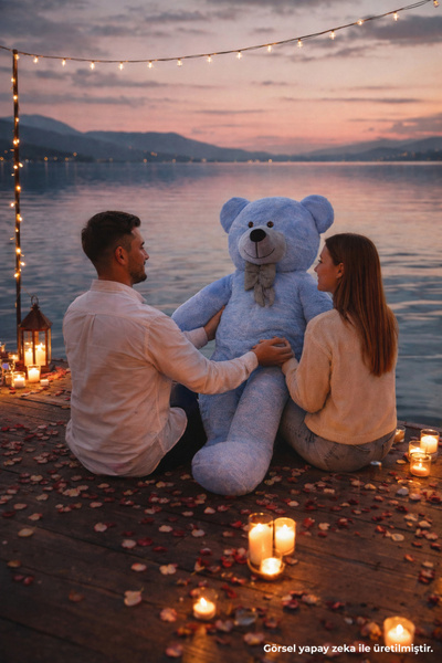 Pababo 160 cm Dev Boy Papyonlu Peluş Ayıcık – Ultra Büyük Sarılmalık Hediyeli...