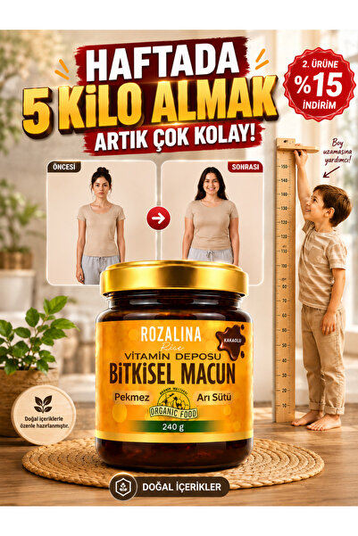 Rozalina Rise Kilo-aldırıcı iştah-açıcı Kakaolu Pekmez Arı Sütü Bal Ve Vitami...