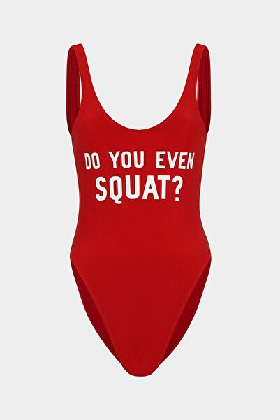 Açelya Okcu Do You Even Squat? Slogan Push up Swimsuit