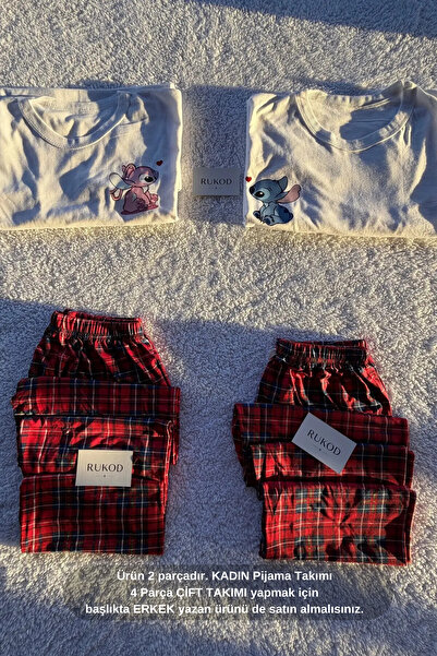 RUKOD KADIN Tekli Sevimli Pijama (Çift Pijamasının Kadını)