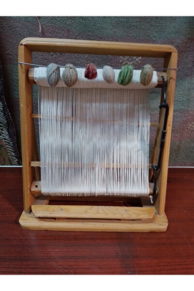 ŞAHMERDANOĞLU 28x34 cm Ahşap Halı Dokuma Tezgahı – Öğretici ve Hobi Amaçlı Mi...