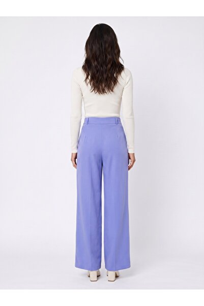 Juuuj Lilac Woven Fabric High Waist Wide Leg Comfortable Cut Pants Suitable f...