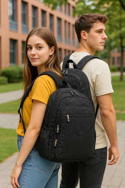 citycenterfashion Unisex Crinkle Waterproof Fabric Medium Size Backpack with ...