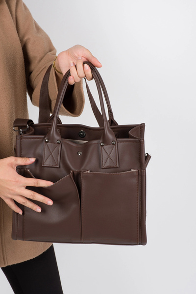 citycenterfashion Women's Faux Leather Shoulder and Crossbody Bag with Additi...