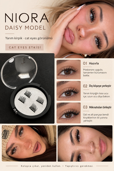 NIORA LASH Daisy Model | Mıknatıslı Cat eyes Kirpik