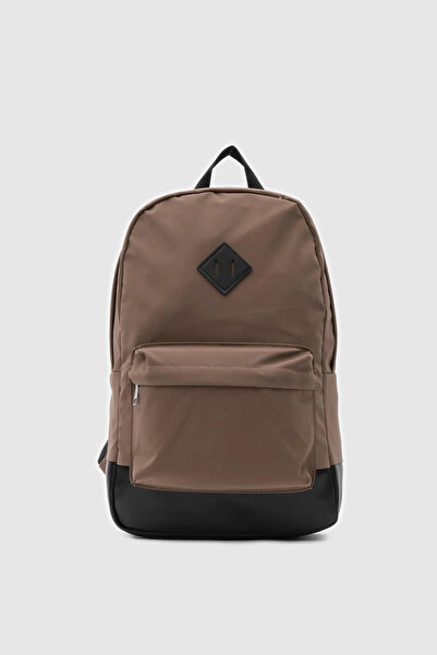 citycenterfashion Unisex Etiket Detaylı Düz Fermuarlı Sırt Çantası  cty-lbn-3442