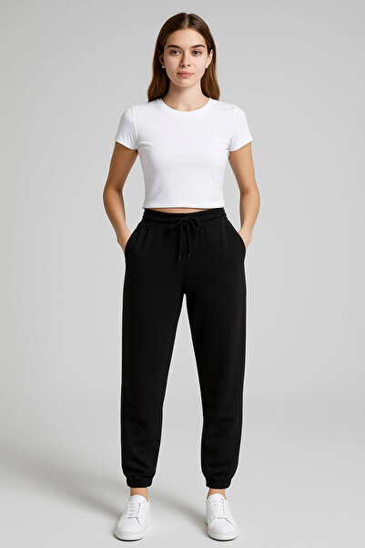 citycenterfashion Γυναικεία αθλητική φόρμα με λάστιχο στη μέση και κορδόνι πο...