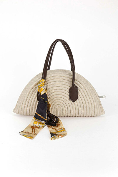 citycenterfashion Fularlı Hasır Çapraz Çanta cty-lbn-1287