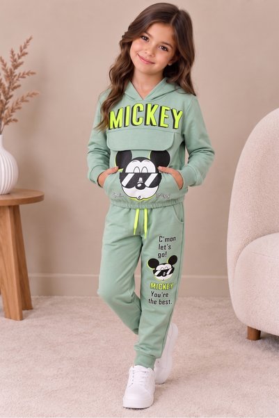 KAMİKAM Luxury Quality 2 Ip Tracksuit Set Girls' Set Hooded Youth Tracksuit Set