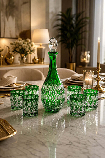 Kristal Market Cleopatra Meşrubat Şerbetlik ve Viski Takımı