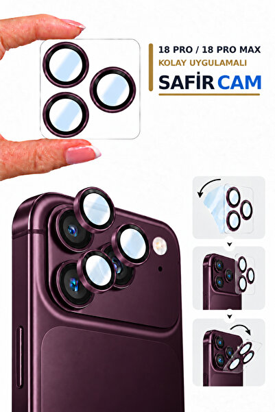 WANNA PROTECT (Kolay Uygulama) iPhone 18 Pro / iPhone 18 Pro Max Uyumlu Safir...