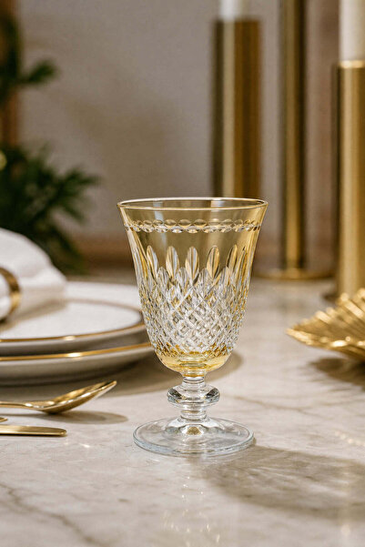 Kristal Market Royal Colorful Luxury Footed Water Soft Drink Glass 280ml