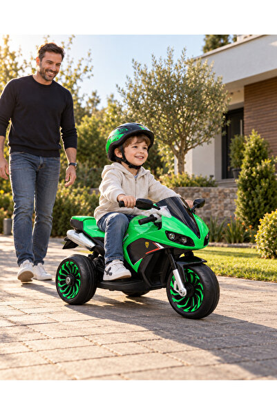NO BRAND Motocicletă electrică sport pentru copii GKNBHJM0033, 3 roți, Verde