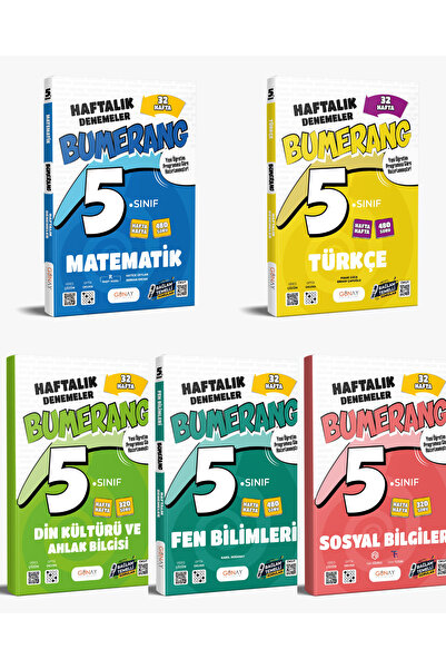 Günay Yayınları 5. SINIF BUMERANG 32 HAFTA TÜRKÇE-MATEMATİK-FEN BİLİMLERİ-SOS...