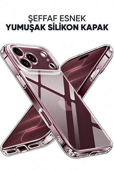 WANNA PROTECT Iphone 17 Pro / 18 Pro Uyumlu Kamera Çıkıntılı Korumalı Yumuşak...