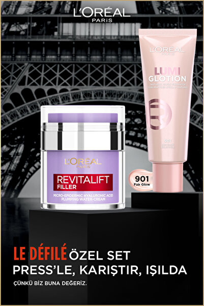 L'Oreal Paris Revitalift Filler Pressed Jar Nemlendirici Krem + Glotion Doğal...