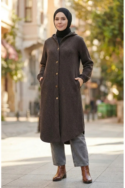 sefamerve Hooded Button Cap 0201-13 Brown