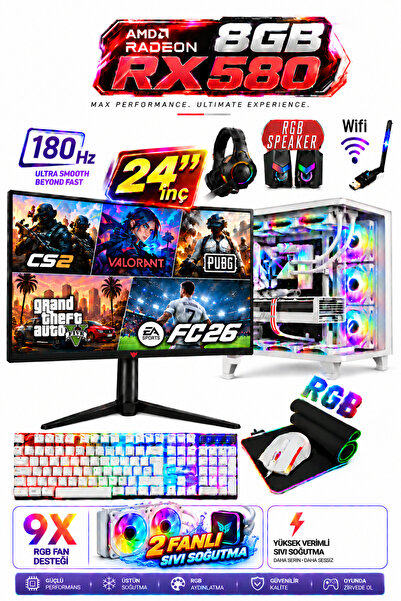 Dmc N241 (PUBG,GTA 5) I7 4770,16GB RAM,500GB HDD,256GB SSD,8GB RX580,24"180hz...