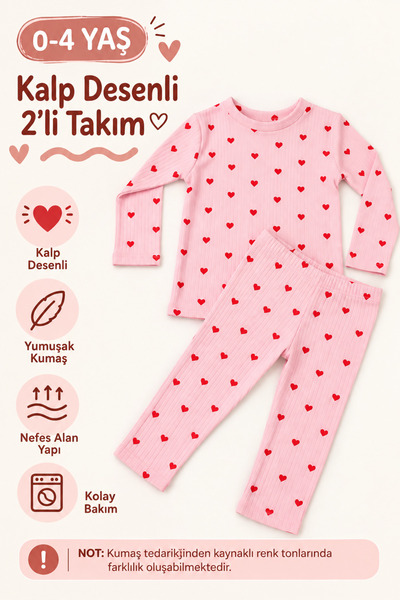 Kız Bebek Çocuk Esnek Kaşkorse Yumuşacık Pamuklu Leopar Desenli Alt Üst Takım