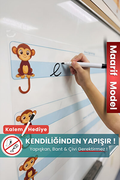 Pi Papers Kılavuz Çizgili Yazı Tahtası, Yaz Sil Özellikli, Yeni Müfredata Uyg...