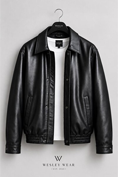 wesley wear YARI OVERSİZE ERKEK DERİ CEKET