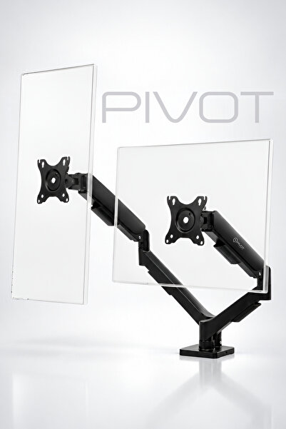 Pivot 17–32" 2’li Monitör Tutucu – Çift Monitör Kolu – Yaylı Tam Hareketli – ...