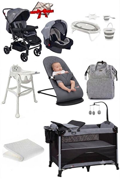 Tommybaby 13 Parça Çeyiz Seti Bebek Arabası Puset Oyun Parkı Anakucağı Mama S...