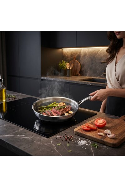 Jumbo Gourmet 3PLY İndüksiyon Tabanlı Çelik Tava 24 cm