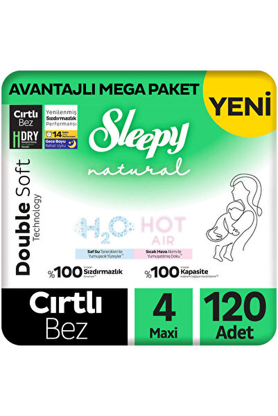Sleepy Natural Double Soft Avantajlı Mega Paket Bebek Bezi 4 Numara Maxi 120 ...