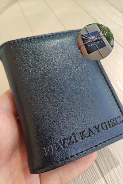 YNS LEATHER Kişiye Özel Siyah Erkek Cüzdan Isim Baskılı