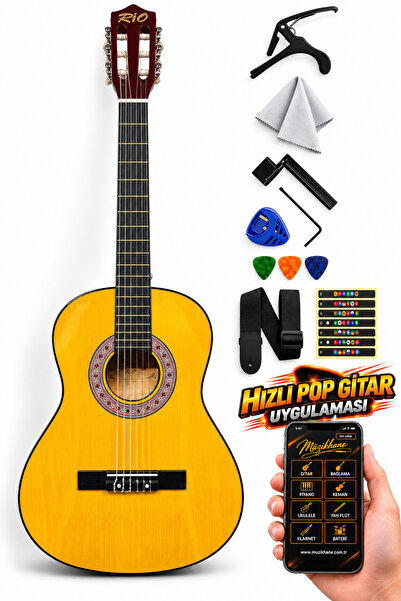 müzikhane 3/4 7-14 Yaş Orange Klasik Gitar Askı Kapo Gitar Kılıf Pena Penalık...