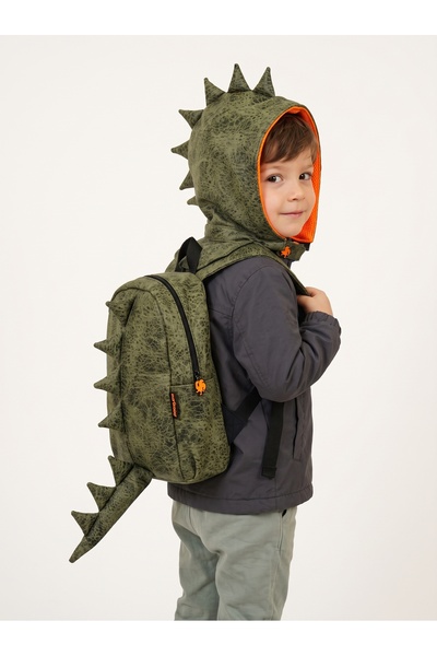Morikukko Kids Dinasour Kapüşonlu Sırt Çantası