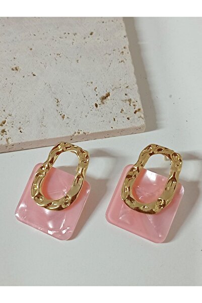 mos&more Pembe Gold Hafif Şık Kadın Küpe