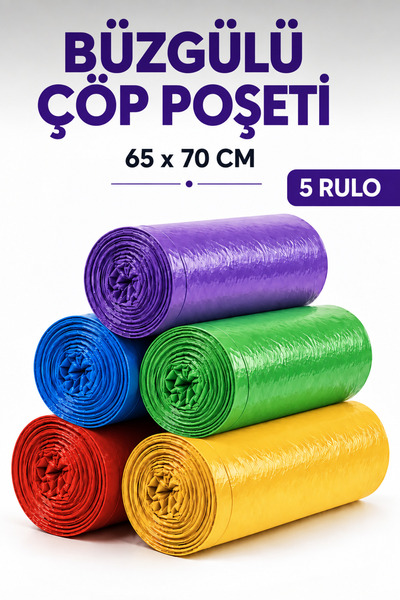Özkan Ambalaj Temizlik Büyük Boy Büzgülü Kokulu Çöp Torbası 65x70 Cm 10’lu 5 ...