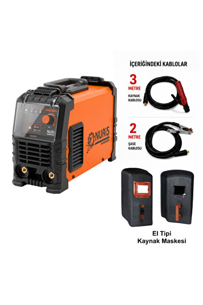 NURİŞ MA200E İnverter Kaynak Makinesi + Kaynak Maskesi Hediye