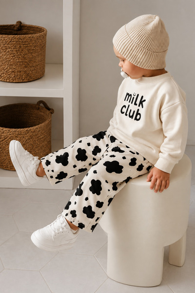 Mono Kids Milk Club Erkek Çocuk 2’li Eşofman Takımı – Sweatshirt ve Eşofman Altı